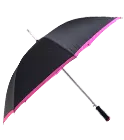 Black automatic umbrella with colourful piping online printing