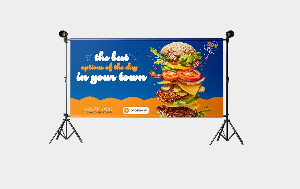 One-sided banner with tunnels