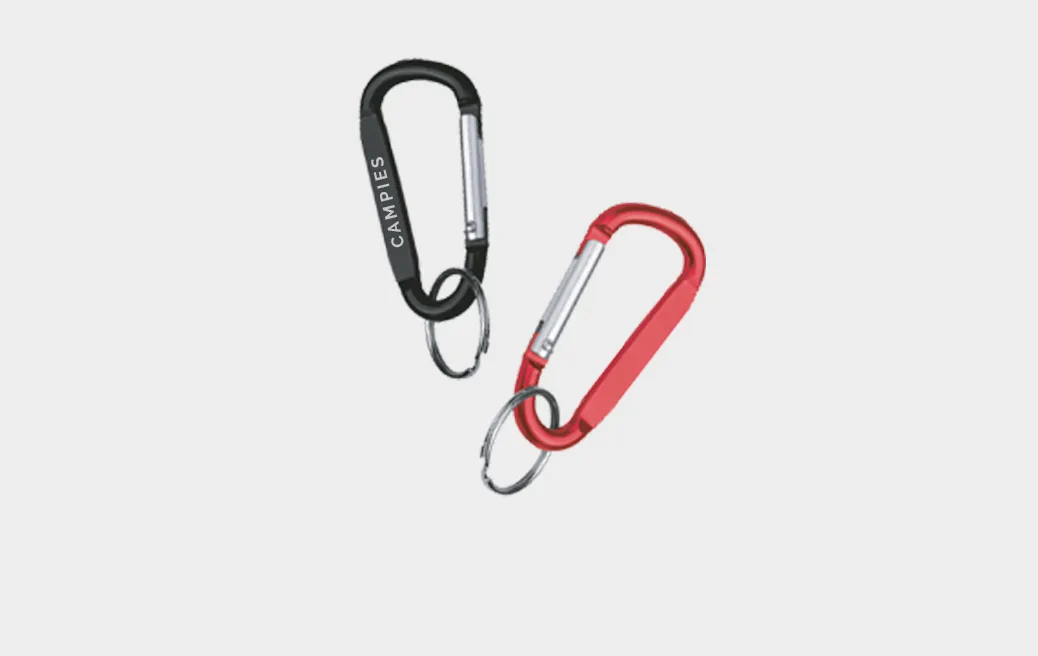 Metal key ring with carabiner
