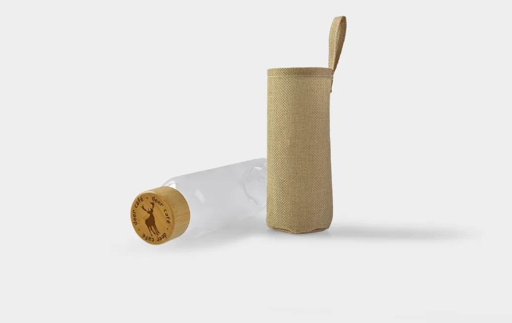 Glass bottle in jute case 500 ml