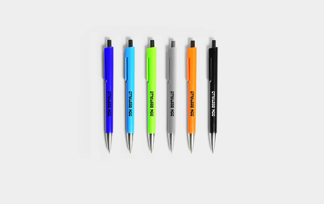 Plastic ballpoint pen with clip made of one piece
