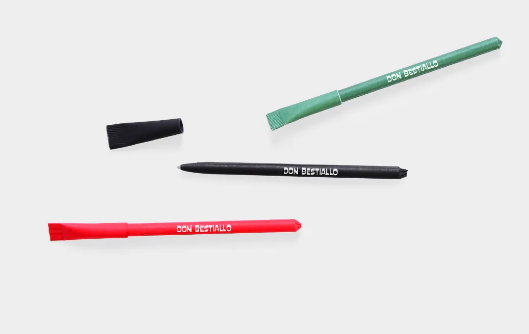 Cardboard ballpoint pen with stopper