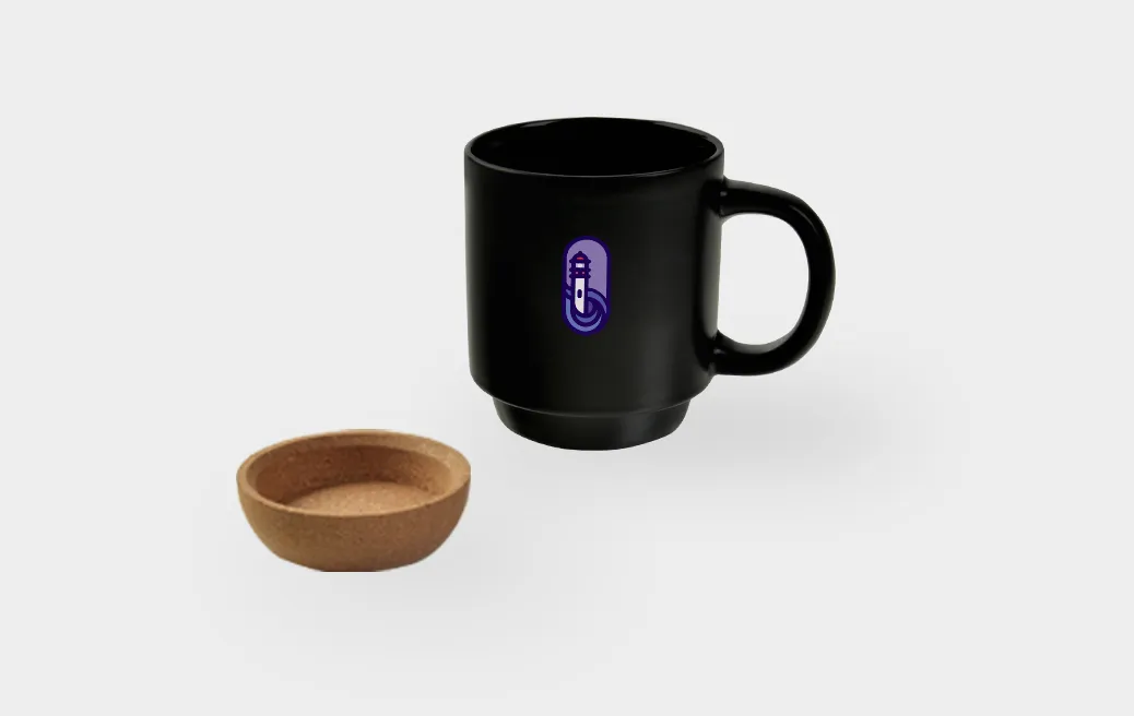 Ceramic mug with cork base 350 ml