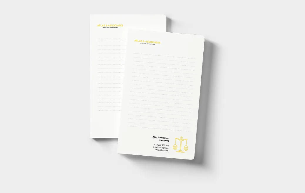 Notepads with glue binding no cover