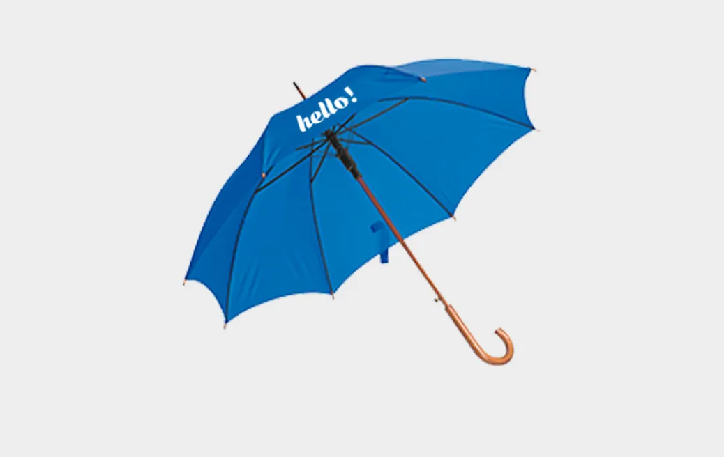 Automatic umbrella with wooden handle