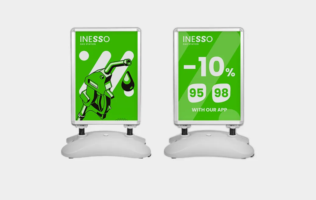 Outdoor A-board with load - with overprint