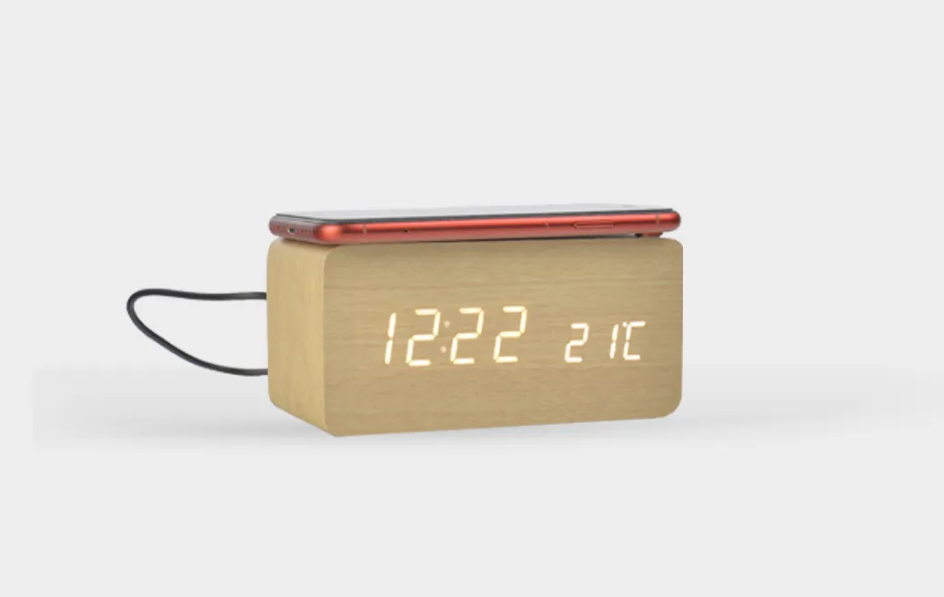 Desk clock with inductive charger
