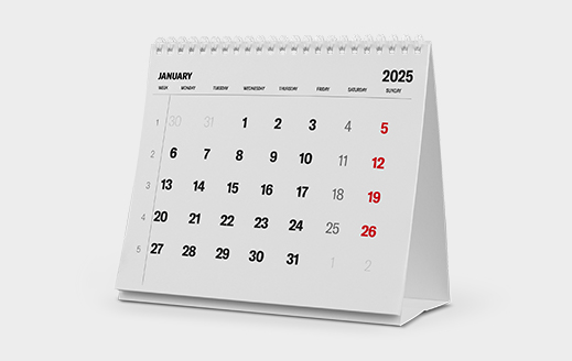 Wirebound pyramid calendars (monthly)