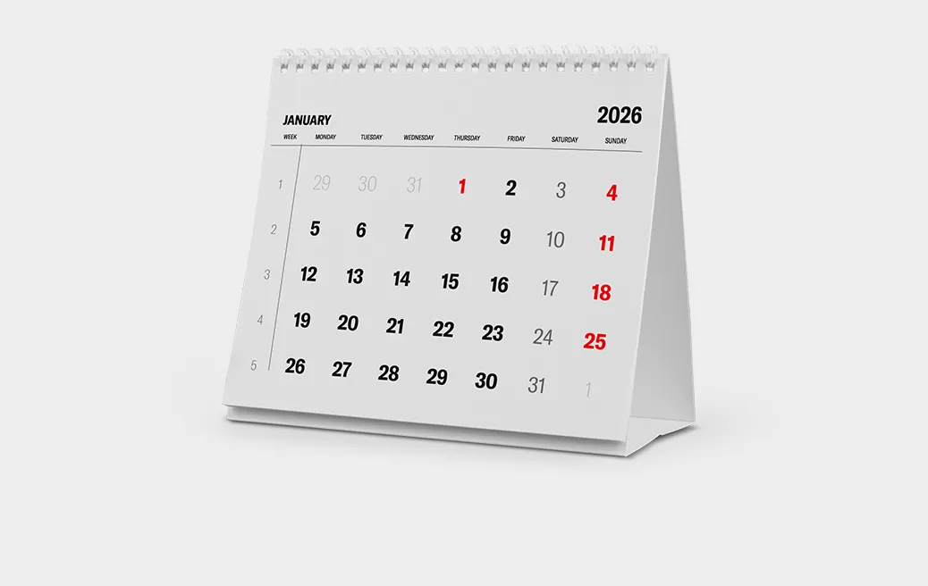 Wirebound pyramid calendars (monthly)